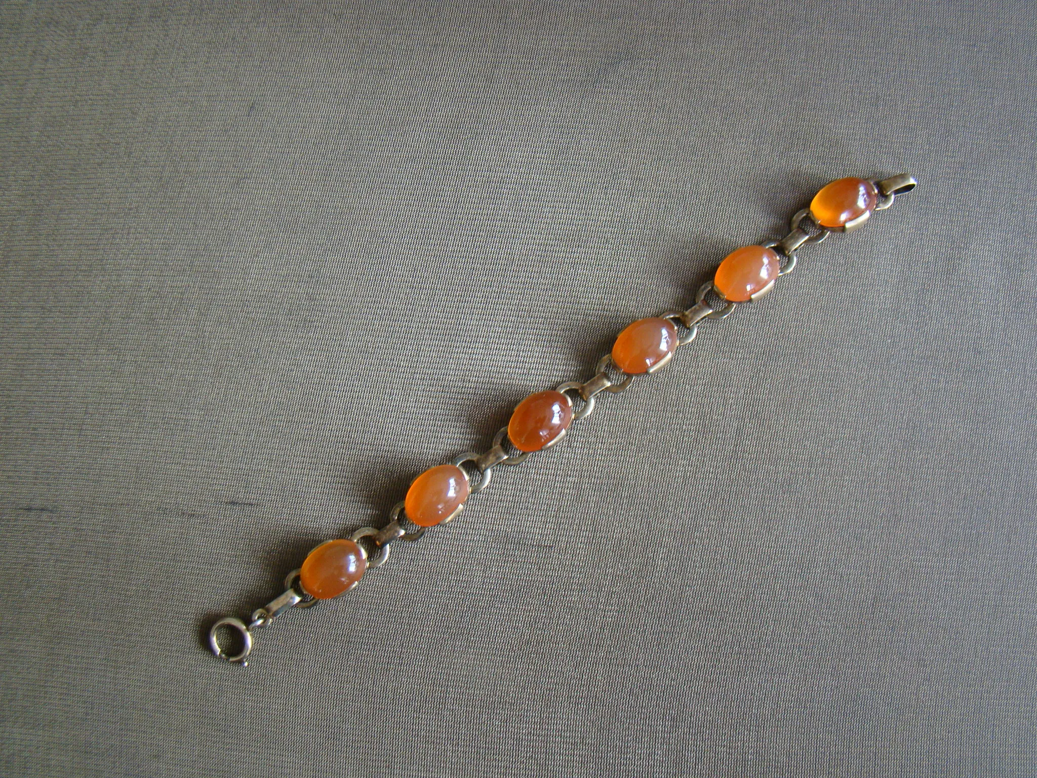 zilver vergulde armband carneool ovaal 6 stuks