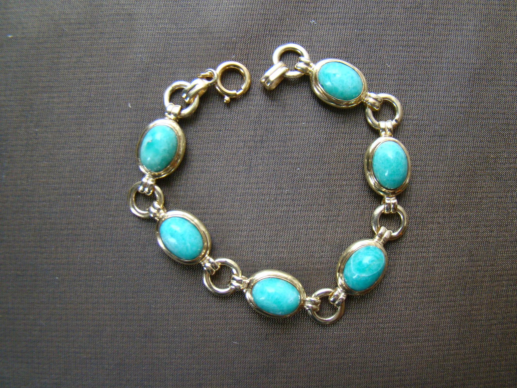 zilver vergulde armband amazoniet ovaal 6x